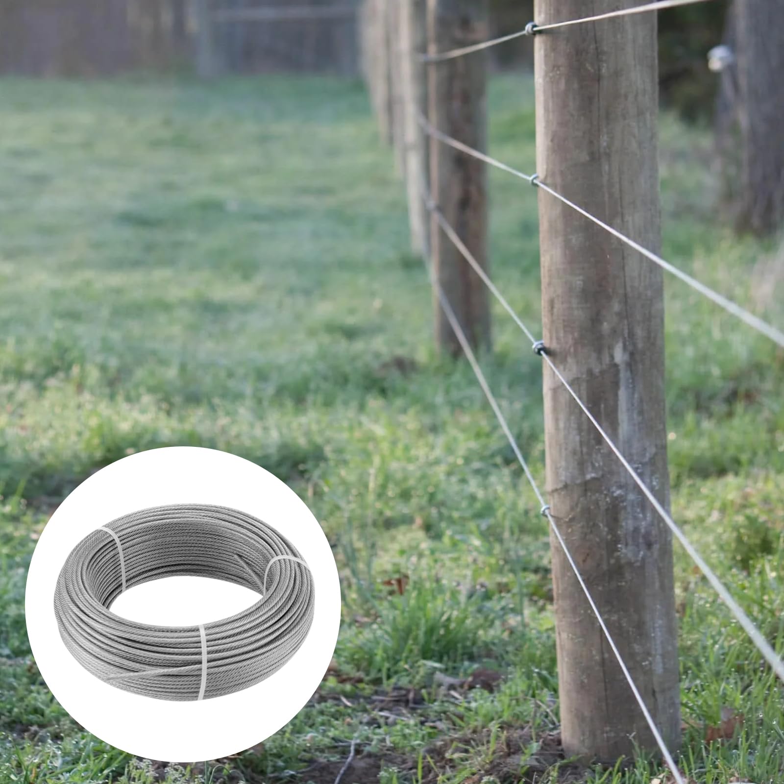 56 sztuk 3mm x 50m linka stalowa ze stali nierdzewnej, zestaw z linką napinającą, zacisk ze stali nierdzewnej, śruby z oczkami, linka druciana z osłonami i aluminiowymi tulejkami, stalowa