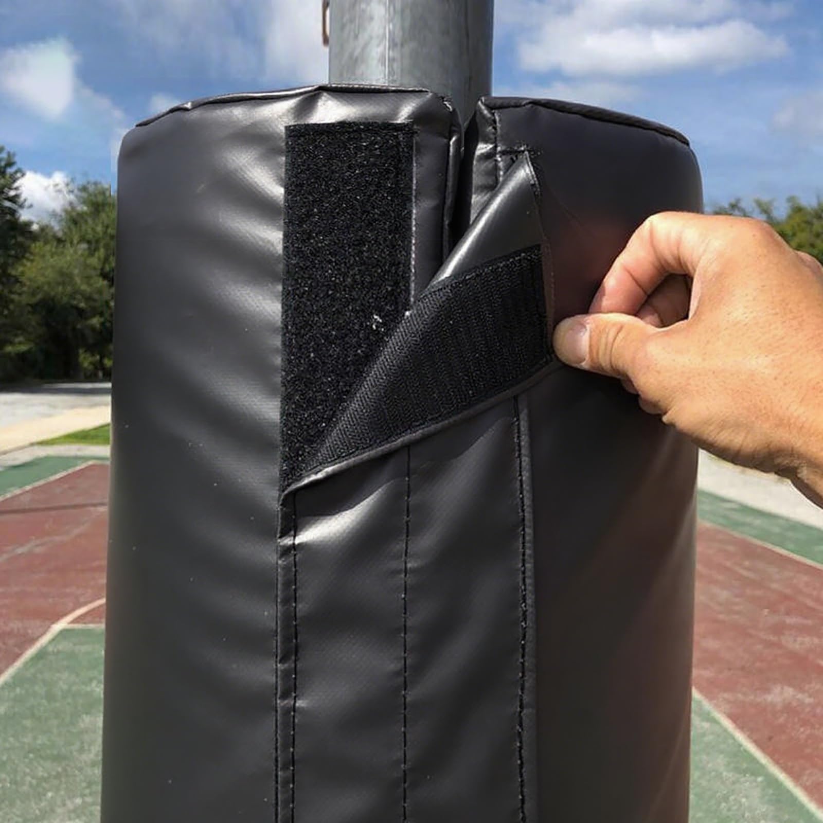 SRNSAEB Dia 2 5 10 14 18 20 24 25 CM Round Pole Safety Padding Protection Player/Kid/Elderly, Basement Pole Pad Wrap Column Cover, Playground Basketball Hoop Pillar Padded(Black,Dia 3in (7.5cm))