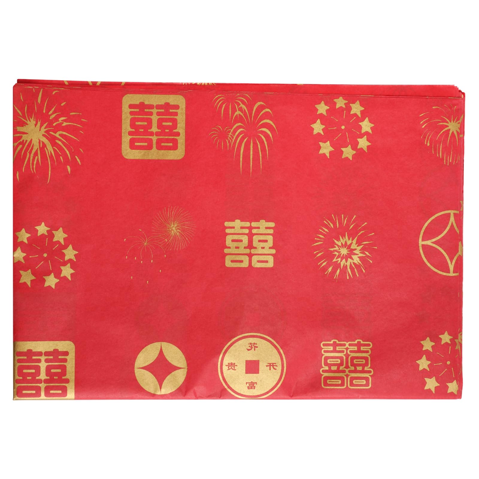 30PCS Chinese Tissue Paper, 19.69x13.78 Red Tissue Paper Chinese Styled New Year Tissue Paper Sheets with Chinese Elements for Gift Wrapping Crafts Making Wedding Birthday Party Baby Showers