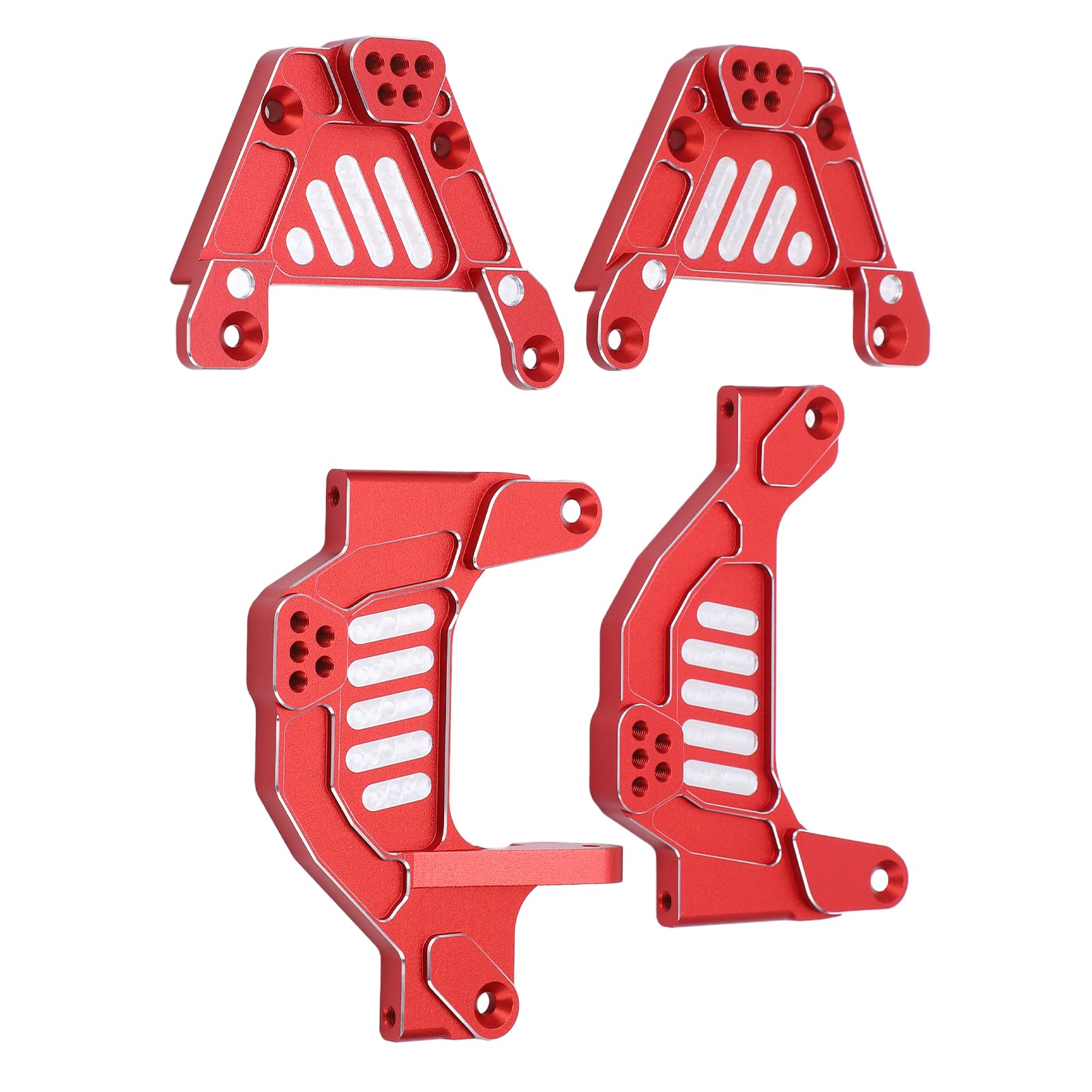 Generic Obręcze Amortyzujące RC Wieże Amortyzatorów ze Stopu Aluminium Obrabiane CNC dla Części Zamiennych Axial 1/6 SCX6 Trwała Wymiana 4 Jednostki (czerwony)