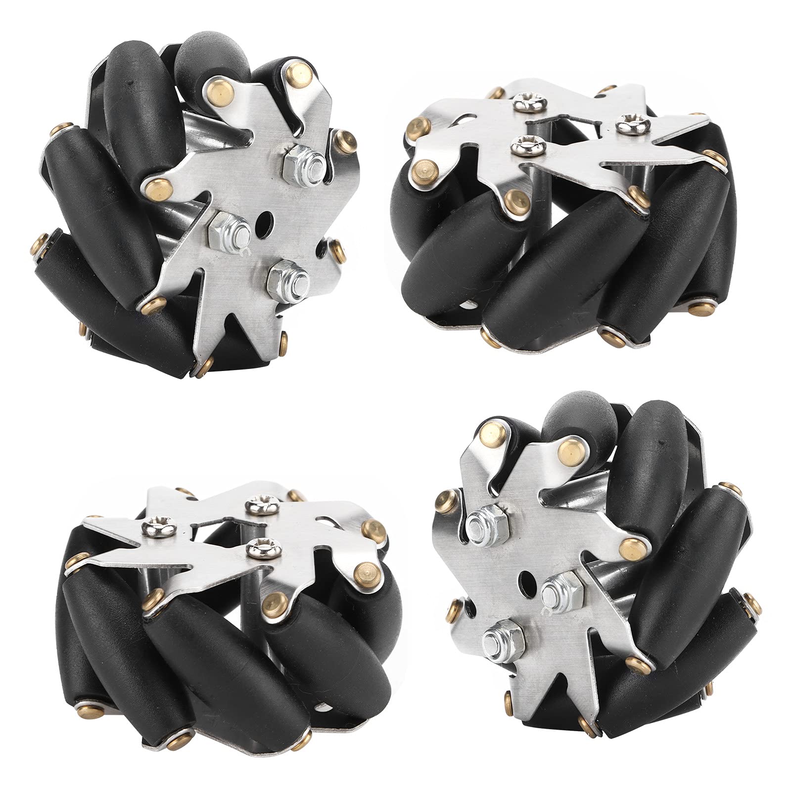 VGEBY Ruota Motrice per Auto RC, Ruote Mecanum in Acciaio Resistente da 4 Pezzi da 48 Mm Set Ruote Sinistra e Destra per Auto Robot 14209 Accessori per modellini di