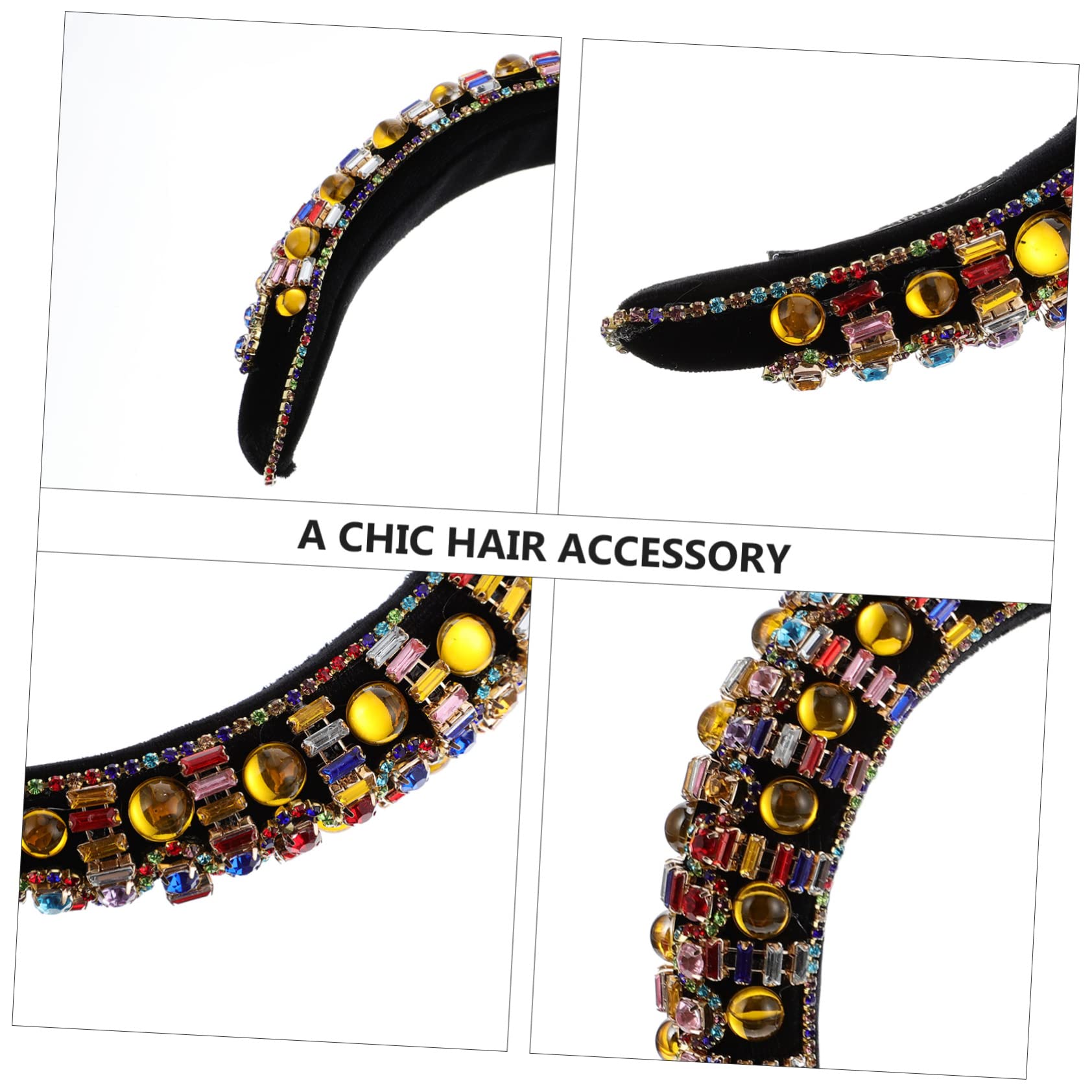 MAGICLULU 3 Stk Vintage Stirnband mit breiter Krempe damen stirnbänder Braut Kopfschmuck breites haarband party haarreif Gesichts-Stirnband Make-up- Strass-Haarband Strass-