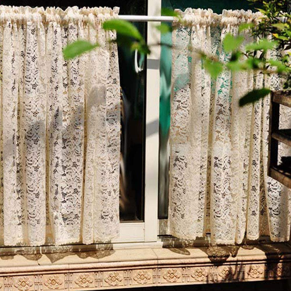 Cortinas cortas de 24 pulgadas para ocultar miradas exteriores en cocinas pequeñas