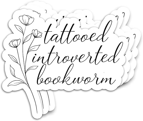 Miniatura 2 de 314PI Calcomanías de ratón de biblioteca introvertido tatuado, calcomanías de lectura, calcomanías de salud mental, calcomanías de vinilo