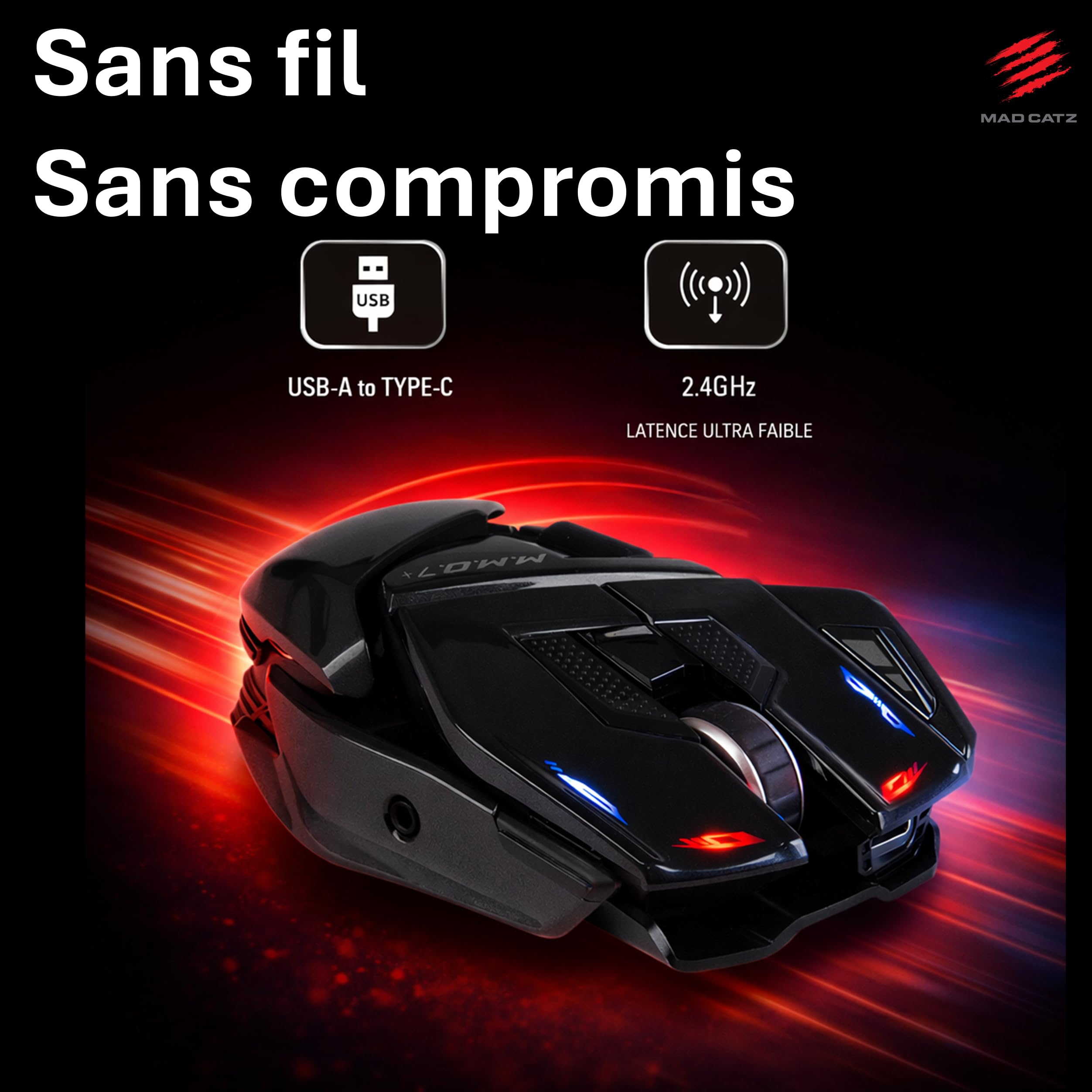 MadCatz M.M.O. 7+ Black Wireless Gaming Mouse