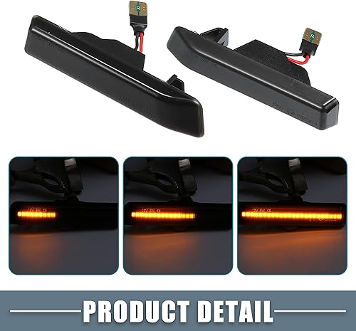 Miniatura 4 de Coche LED marcador lateral repetidor luz de señal de giro 63138372241 flujo secuencial para BMW 323i 323is 1998-1999 ABS PC lente ahumada luz ámbar