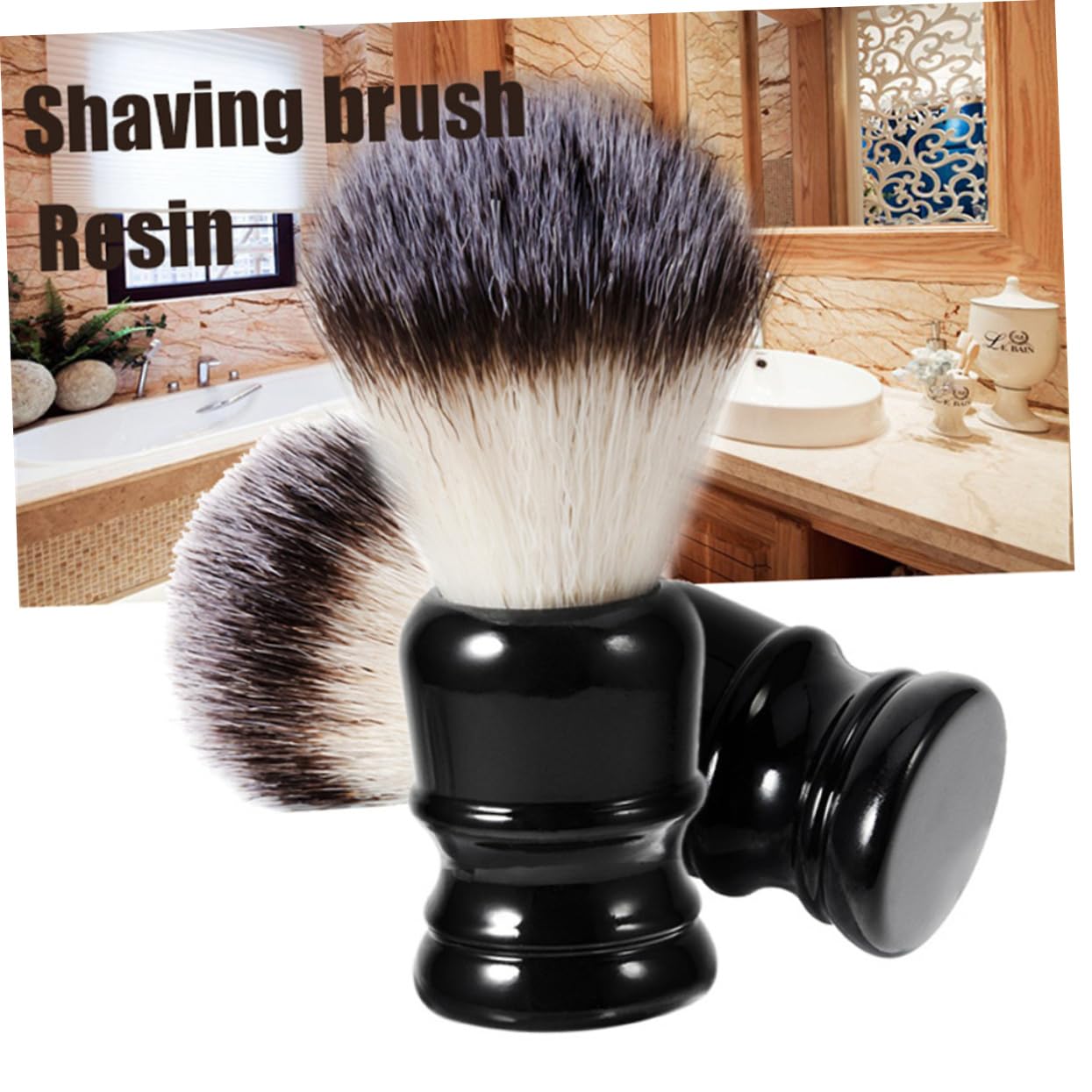 Ipetboom Nylon Hair Brush for Men Professional Beard Cleaning Styling Tool Compact Portable Black Handle