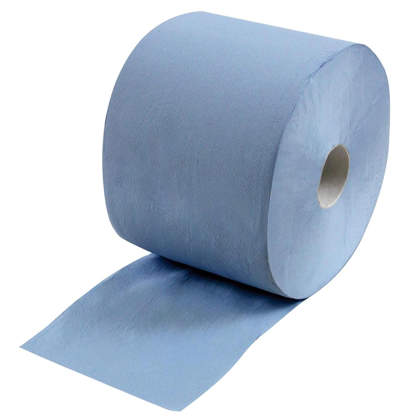 Wilpeg Papierrolle 3-lagig 1000 Blatt | Putzpapier Blau | Werkstattrolle