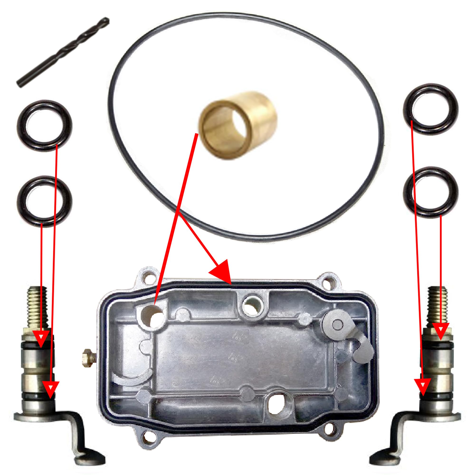 Partsline Kit réparation couvercle pompe injection compatible avec Lucas Delphi diesel 1.9D 2.1D 2.5D équivalent à 1920.1Y, 7700741125