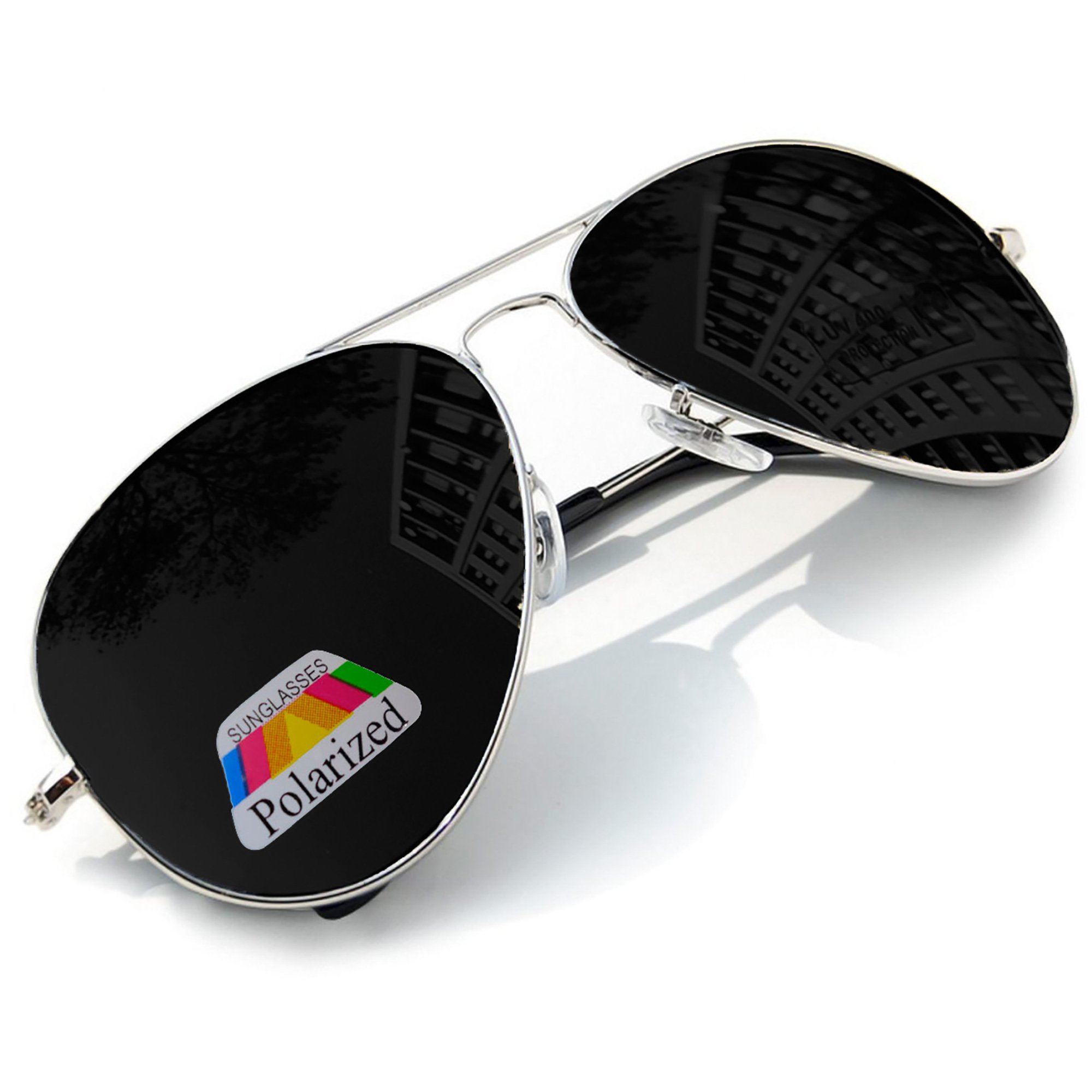 Mfaz Morefaz Ltd Boys Black Silver Children Polarised Pilot Sunglasses Mirrored Kids Girls Glasses Uv400 (Black Silver)