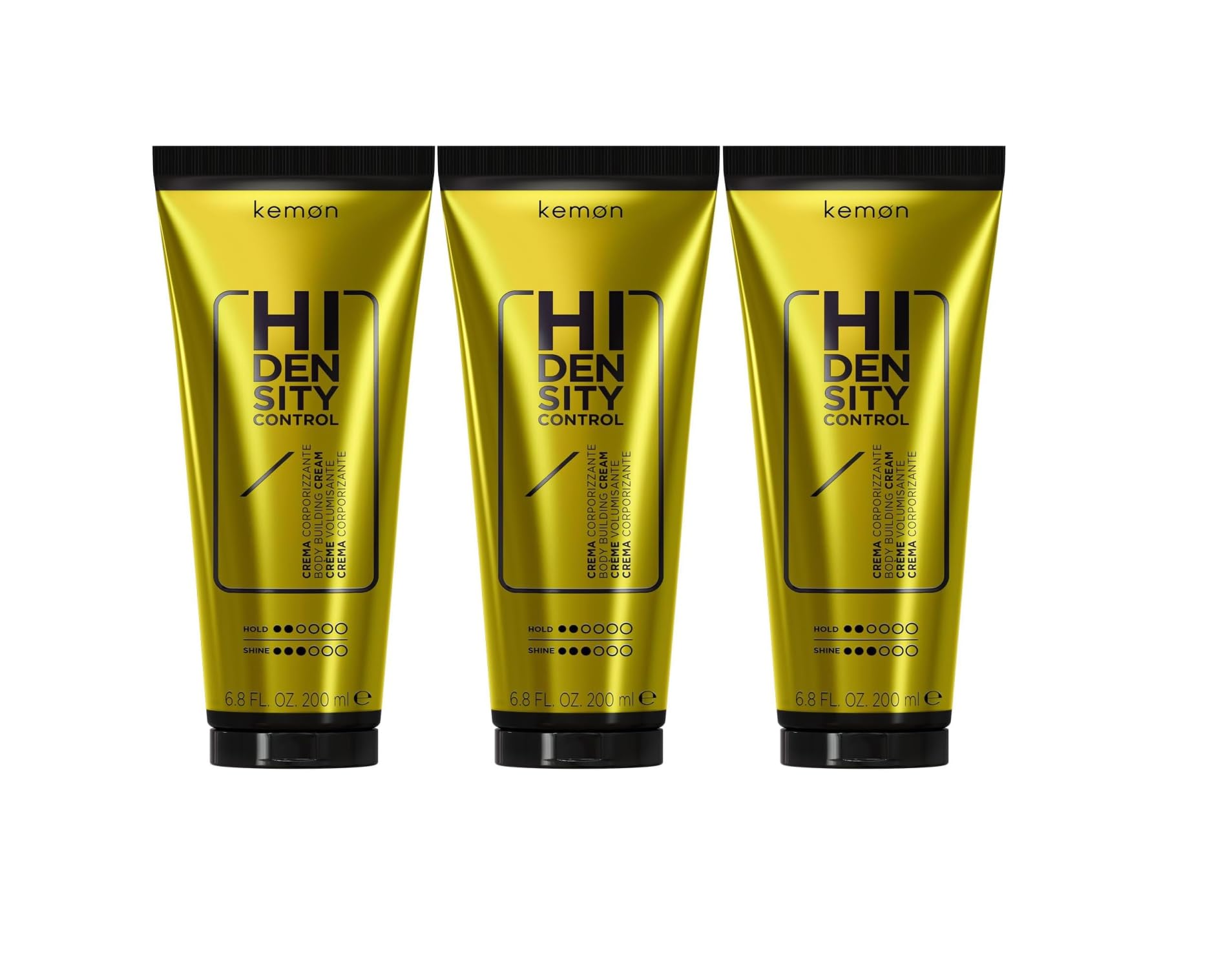 Kemon, Crema Corporizzante Hi Density control, 200 ml, confezione da 3 pezzi