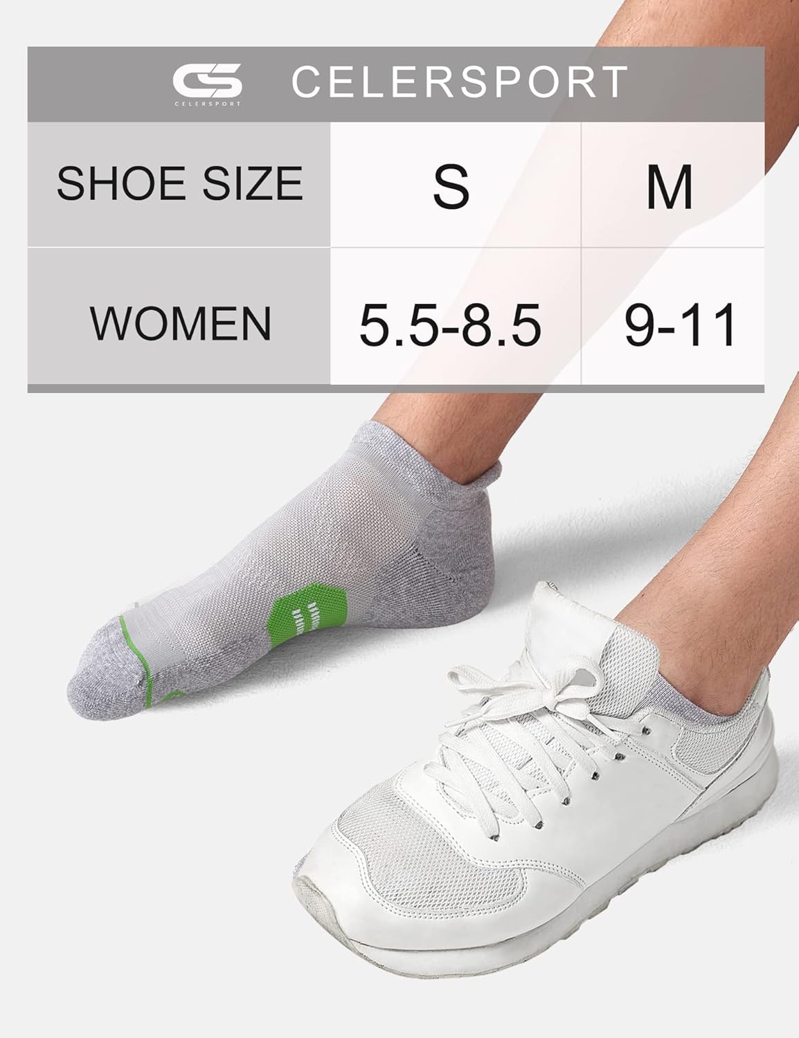CS CELERSPORT 6 Pack Women's Ankle Running Socks Cushioned Low Cut Tab Athletic Socks - Image 3