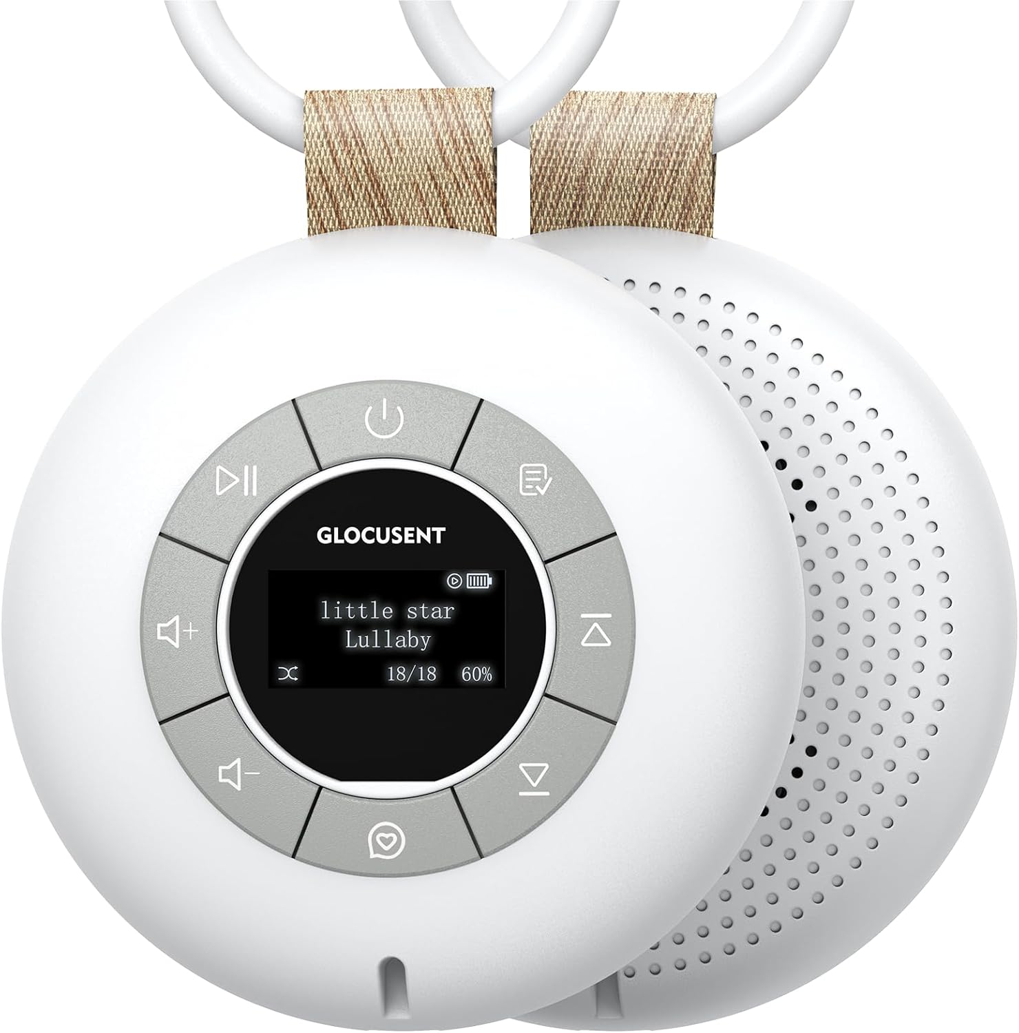 Glocusent White Noise Machine: 62 Natural Soothing Sounds Portable Sound Machine with Bluetooth Connected – Rechargeable White Noise Sound Machine for Baby, Sleep Sound Timer Therapy for Home Travel