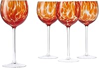 Vista 4 de Juego de copas de vino grandes con confeti de cobalto y cerámica pulida de rosa azul