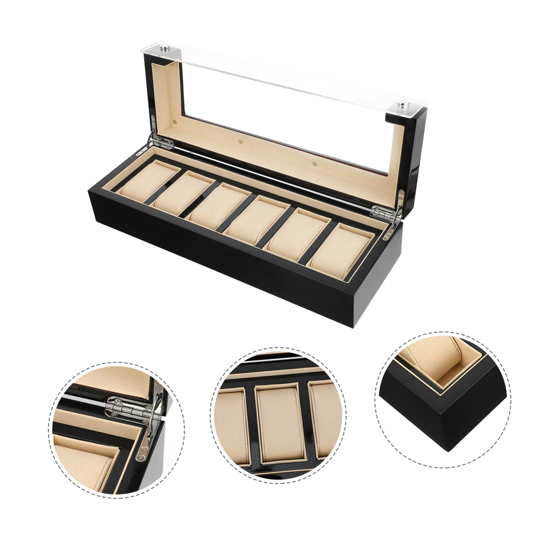 GALPADA Uhrenorganisator 1 Stück Holz Schwarz für Armbanduhr Box | Retro Uhrenvitrine, Uhrenaufbewahrungsbehälter, Klare Präsentation und Geordnete Lagerung