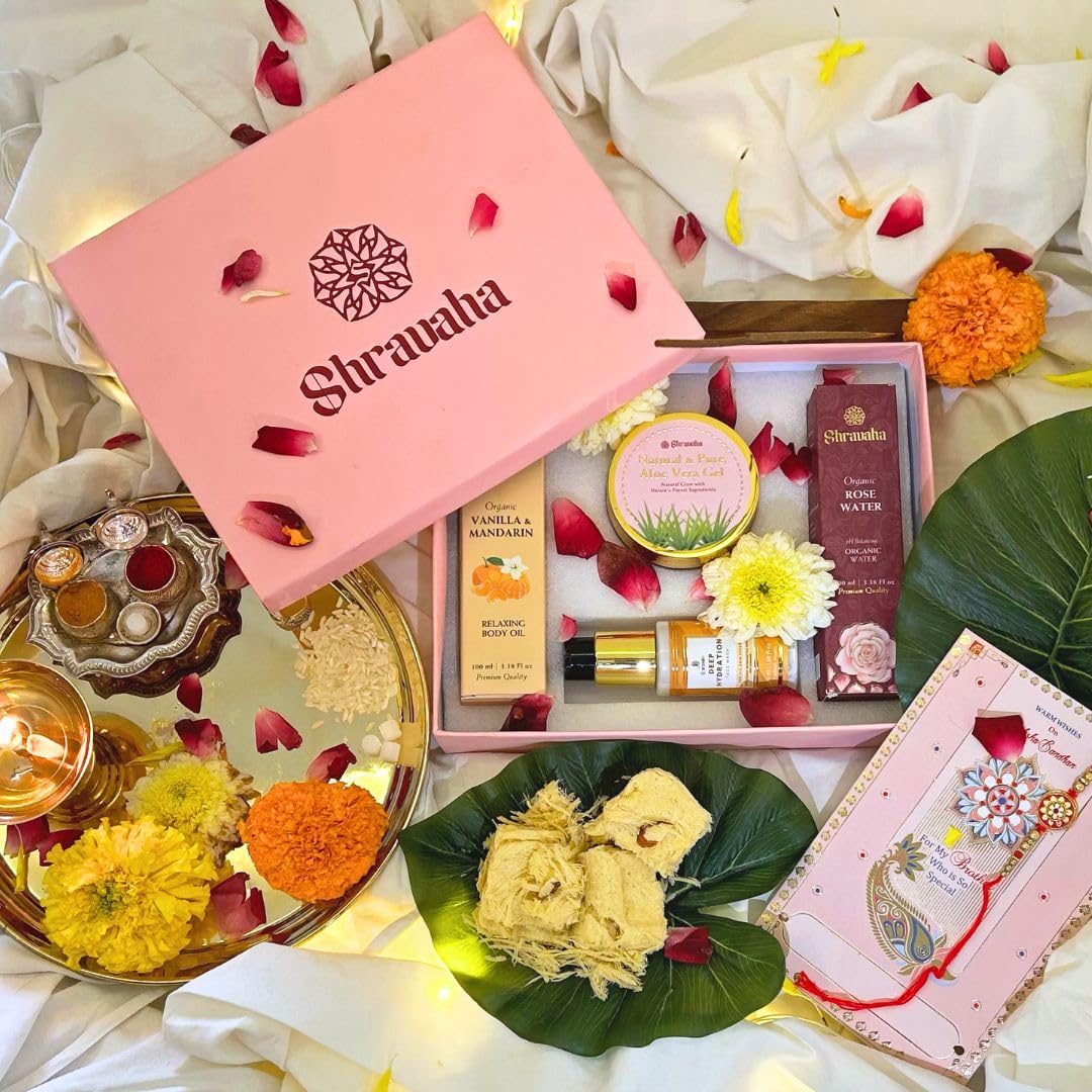 Shravaha Luxury Gift Hamper for Brothers, Sisters & Friends | Premium Skincare Combo | Perfect Celeberation & Festive Gift |Unique & Luxurious Skincare Products |-image-15