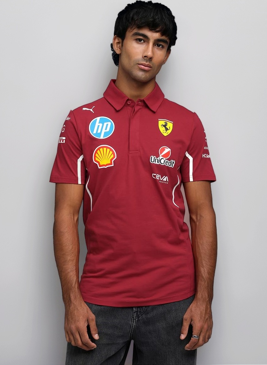 Scuderia Ferrari F1 2025 Team Polo - Red