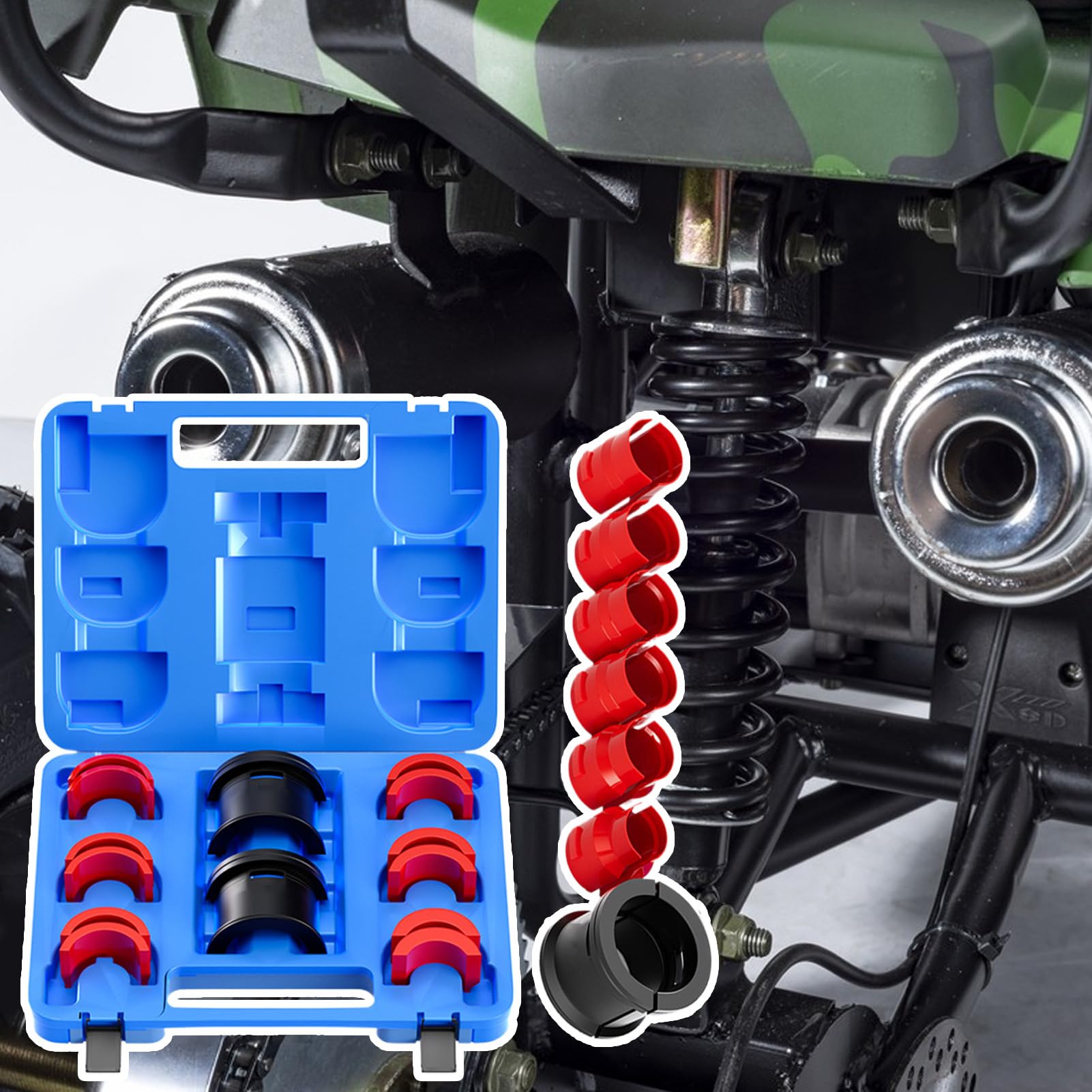 Driver per guarnizioni moto – Set di attrezzi di montaggio ergonomico costruzione robusta design antiscivolo | Attrezzatura per paraolio ammortizzatore per moto, garage, officina, Hauswartun