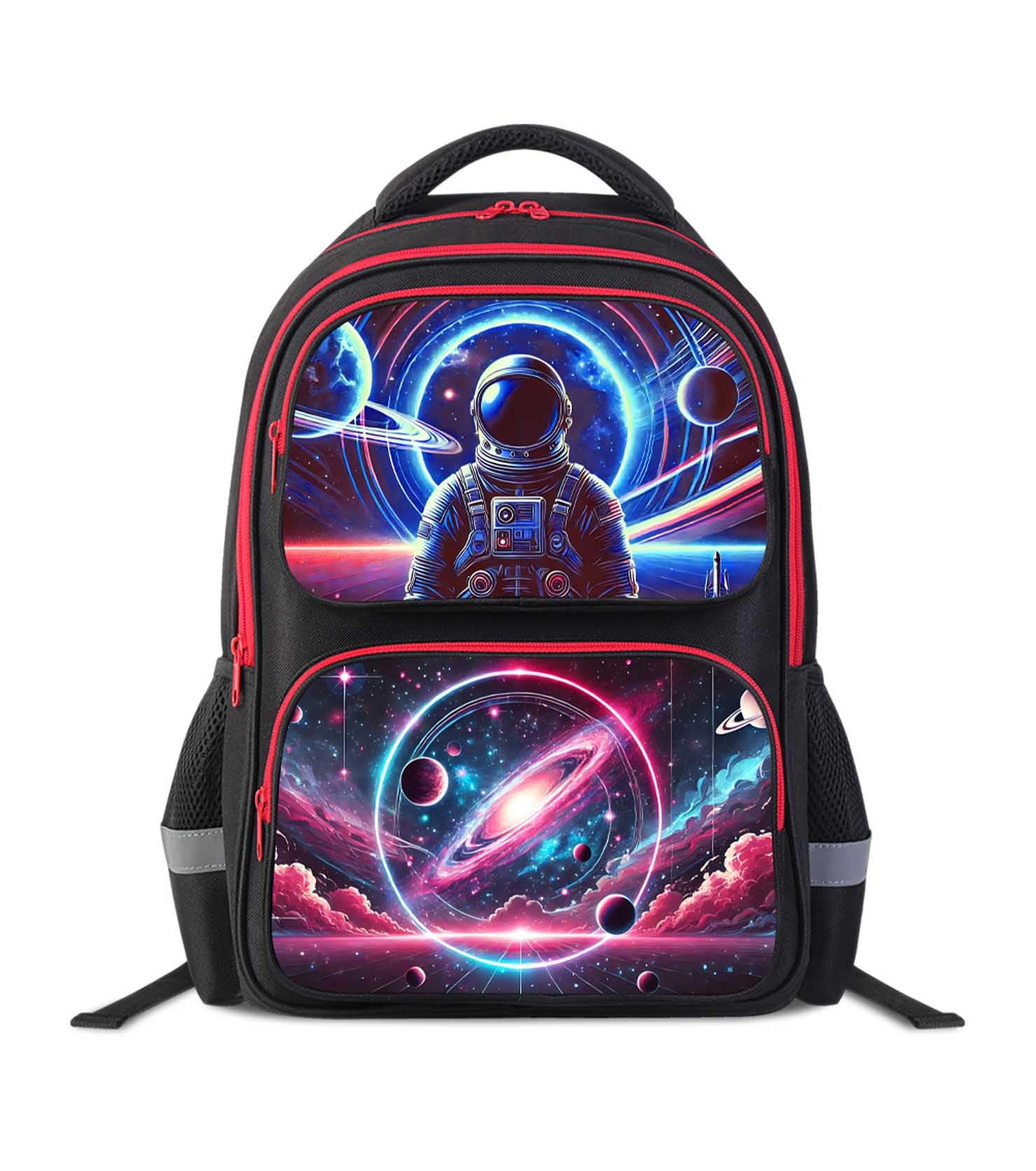 JukaZine Space Astronaut Backpack for Boys and Girls, School Bag with Printed Galaxy Pattern, 17" Lightweight Large Capacity Bookbag, Suitable for