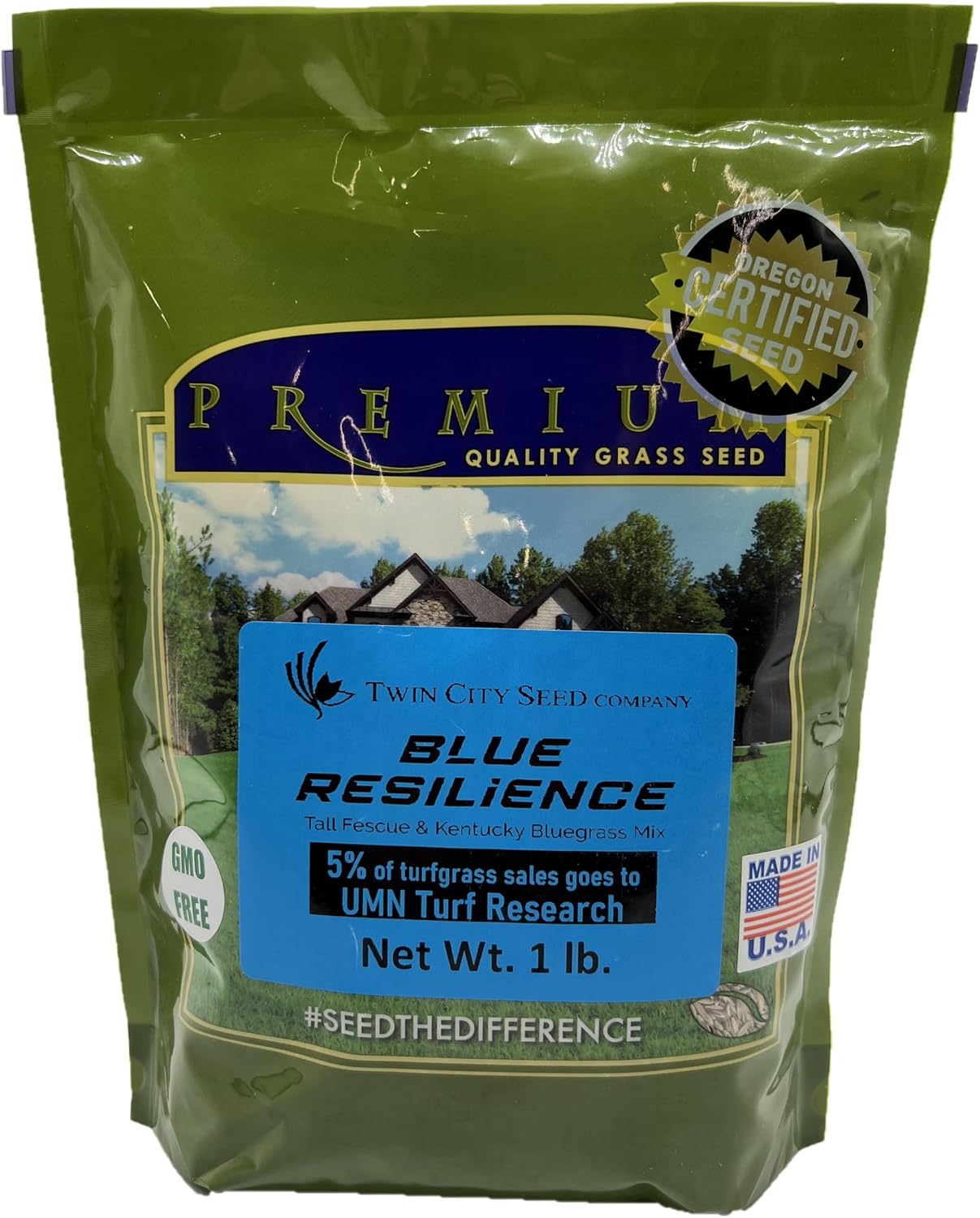 Twin City Seed Co. Blue Resilience, Tall Fescue & Kentucky Bluegrass Mixture, 1 lb Bag (Pack of 2)