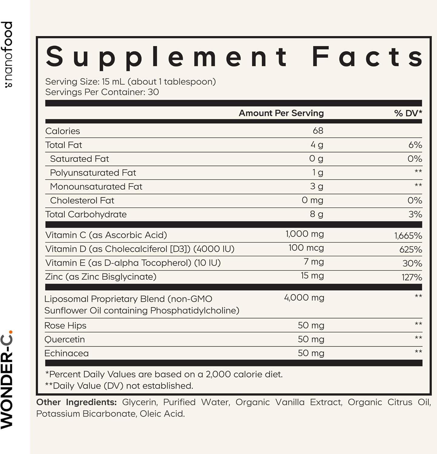 Codeage Liquid Vitamin C 1000mg, Vitamins D3, E & Zinc, Rose HIPS, Quercetin, Echinacea, Vegan Liposomal Vitamin C Supplement, Non-GMO - 15.22 fl oz - Image 2
