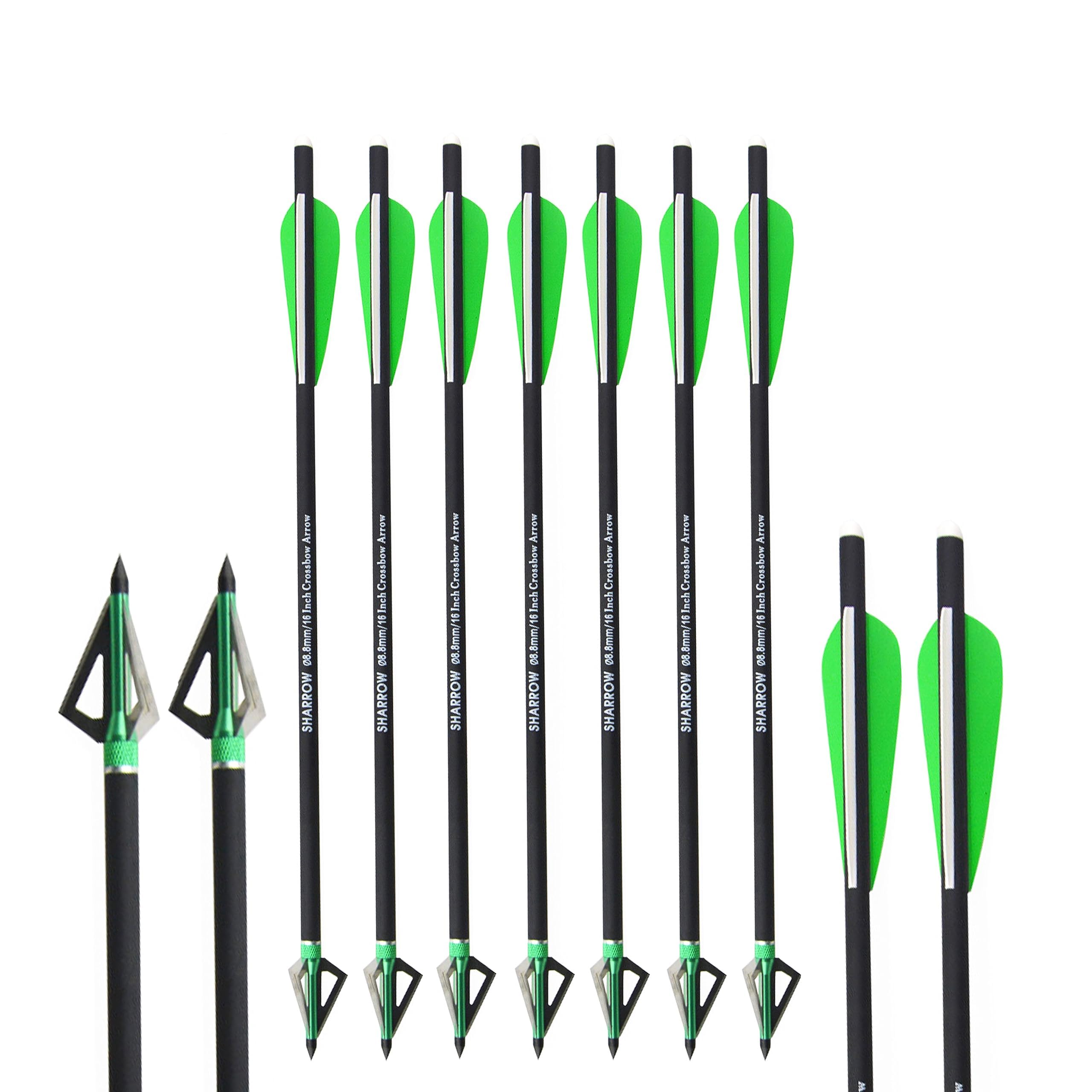 AMEYXGS 12pcs Flèches D'arbalète Mélangées de Carbone de Boules D'arbalète 16 "17" 18 "20" 22 "pour La Pratique de Chasse à L'arbalète et de Tir à l'arc