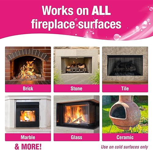 Miniatura 3 de Quick'n Brite - Limpiador de ladrillos y piedras para chimenea de 32 onzas con cepillo para fregar – Limpiador de piedra natural, azulejos y mármol