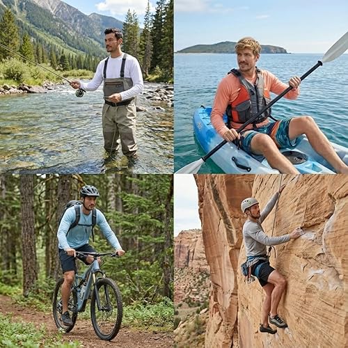 Miniatura 5 de INGEAR Mens UPF 50+ Long Sleeve Sun Shirt Quick-Dry UV Protection Rash Guard for Fishing, Hiking Swimming & Outdoor Sports