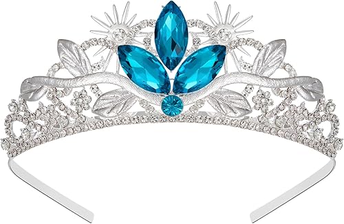 SWEETV Tiara de princesa para niñas y niños, corona de cumpleaños, diadema de tiara de cristal, accesorios para el cabello
