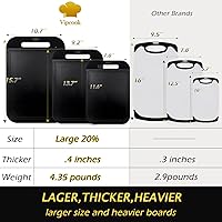 Vista 2 de Cutting Boards for Kitchen 3Pcs Set Larger Chopping Board Thick Cutting Board Dishwasher Safe with Easy Grip Handle Juice Grooves BPA Free Non-Slip
