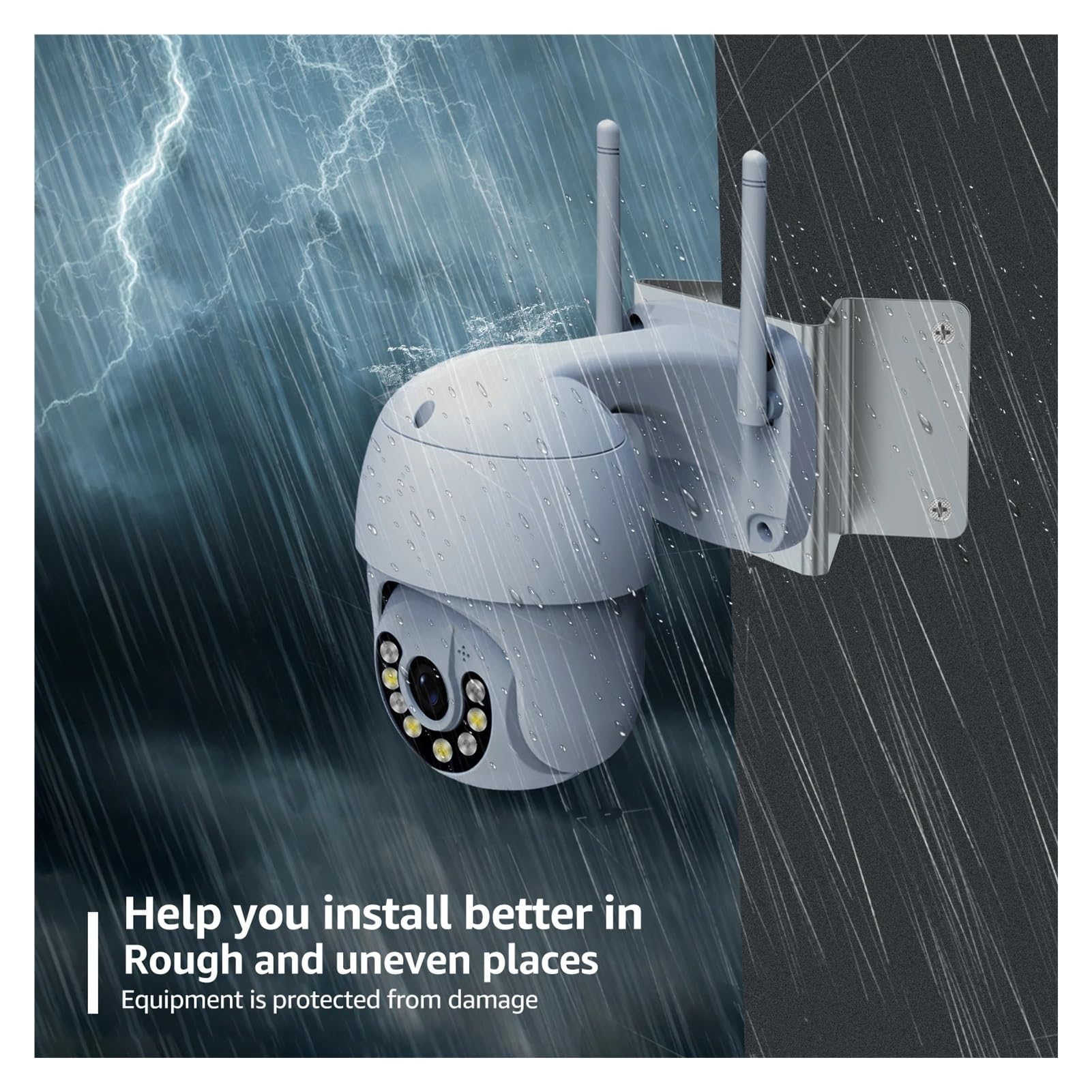 Supporto angolare a parete for telecamere PTZ/di sicurezza, acciaio inossidabile