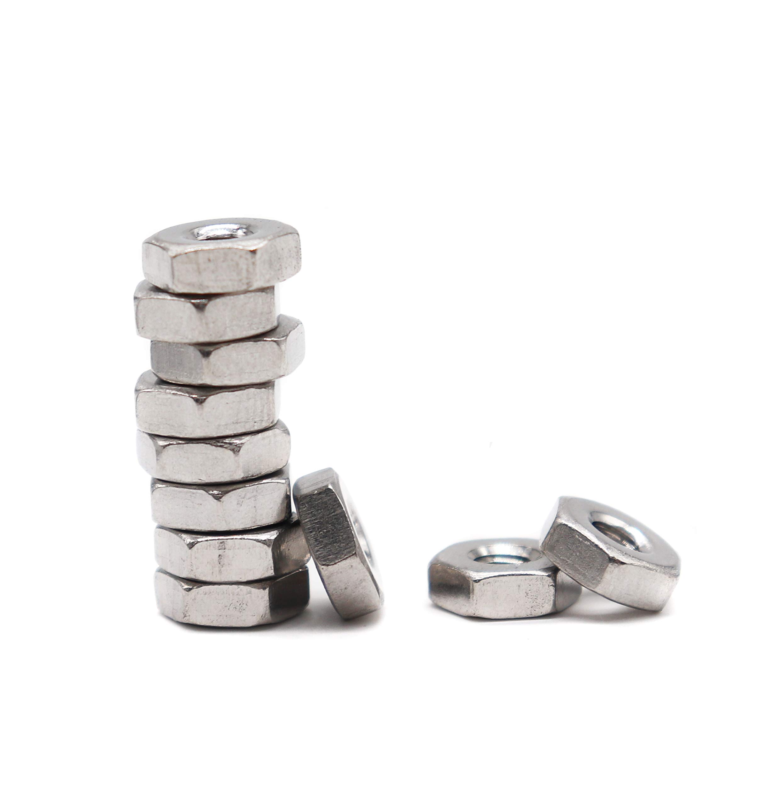 100pcs #10-32 Hex Nuts 304 Stainless Steel Plain Finish 18-8-image-42