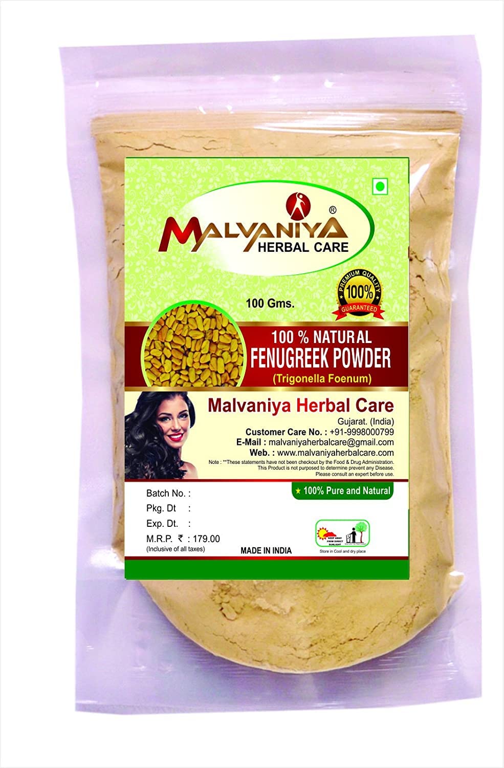 MALVANIYA Herbal Care Fenugreek Seeds Hair Powder (100gm)