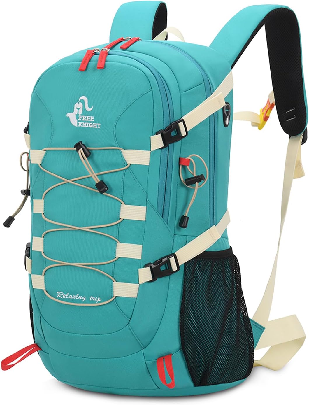 40L Waterproof Hiking Backpack with Rain Cover, Outdoor Sport Travel Bag Daypack for Camping Climbing Skiing Cycling (Greenish-blue)