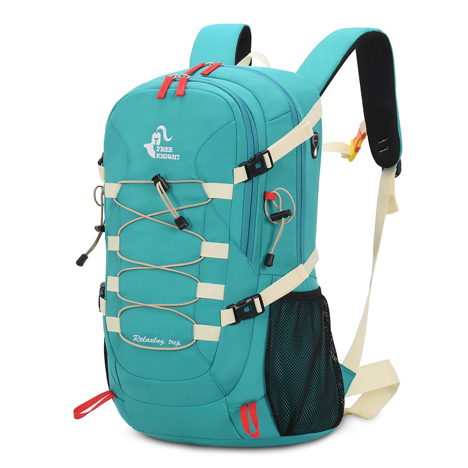 Bseash40L Waterproof Hiking Backpack with Rain Cover, Outdoor Sport Travel Bag Daypack for Camping Climbing Skiing Cycling (Greenish-blue)