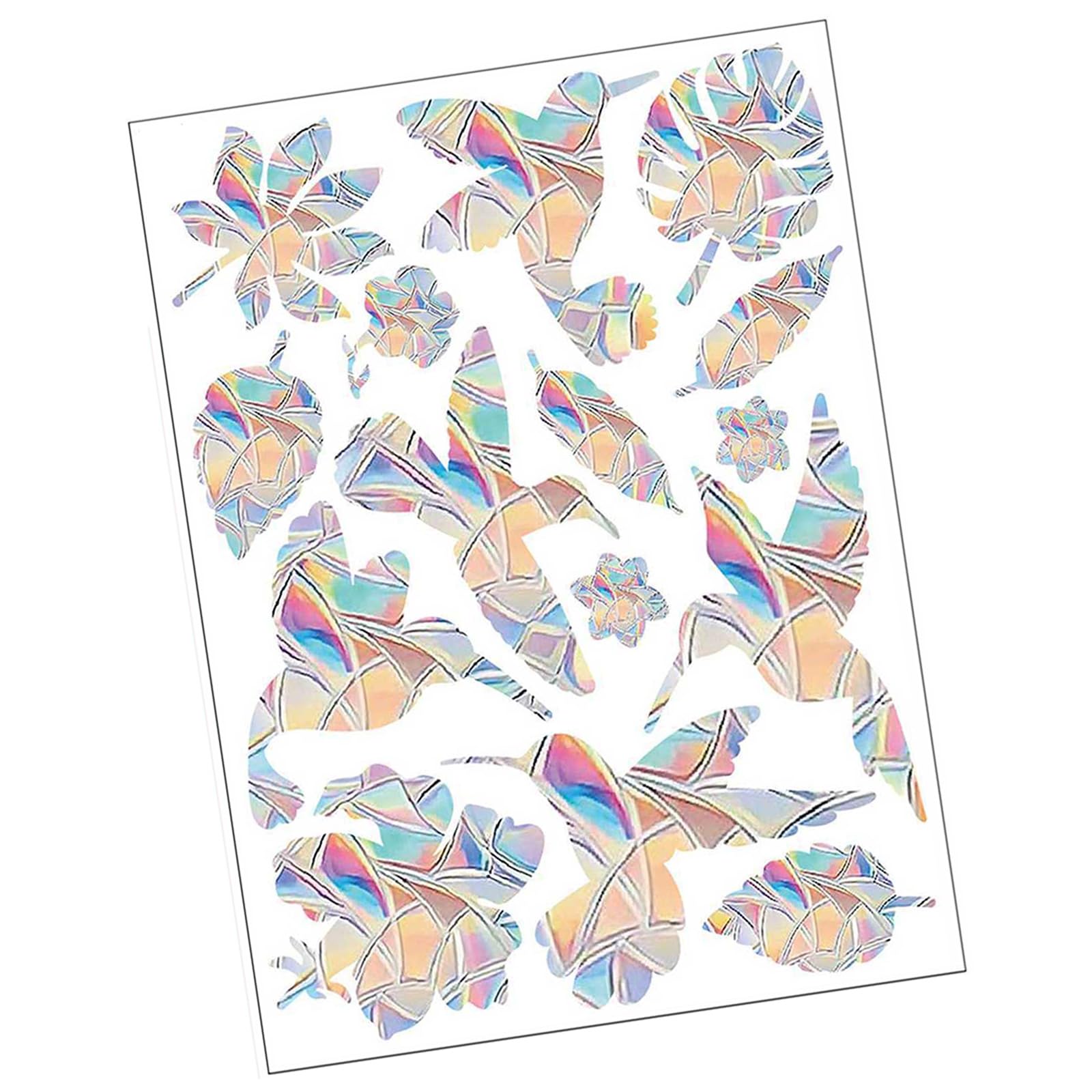 Jazuaiao Statics Window Clings Anti Collision Decal for Birds Strikes, Rainbow Sticker Glass Door Glass Stickers Gift None Adhesive Reusables Rainbow Sticker