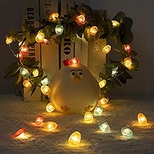 Auting Lichterkette Ostern Batterie Timer,2M Osterdeko Lichterkette,20 Leds Warmweiß Ostereier Micro Lichterkette Batterie mit timer,Mini lichterkette Ostern für innen,osterdeko,Party, Frühlings deko