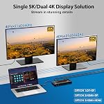Station d'accueil USB-C WAVLINK pour ordinateurs portables à double moniteur, station d'accueil USB C Displaylink unique 5K/dual 4K@60Hz avec PD 100W, 2xDP, 2xHDMI, 6xUSB 3.0, audio/mic, Ethernet Gigabit pour Mac (M1-M5/Neo)/Windows