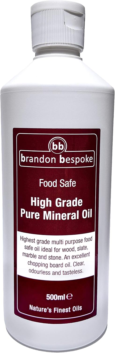 Pure Mineral Oil – Chopping Board Oil – Cutting Board, Worktop, Wood – Slate – Stone – 500ml (Food Safe)
