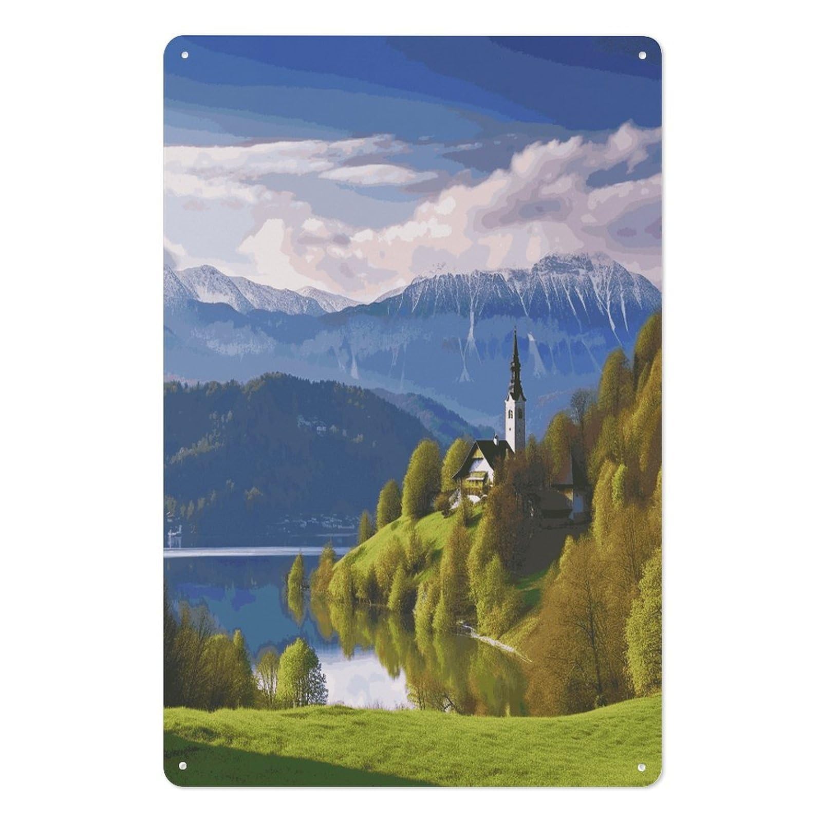 Placa metálica de Eslovenia de 7.9 x 11.8 pulgadas para arte de pared en casa