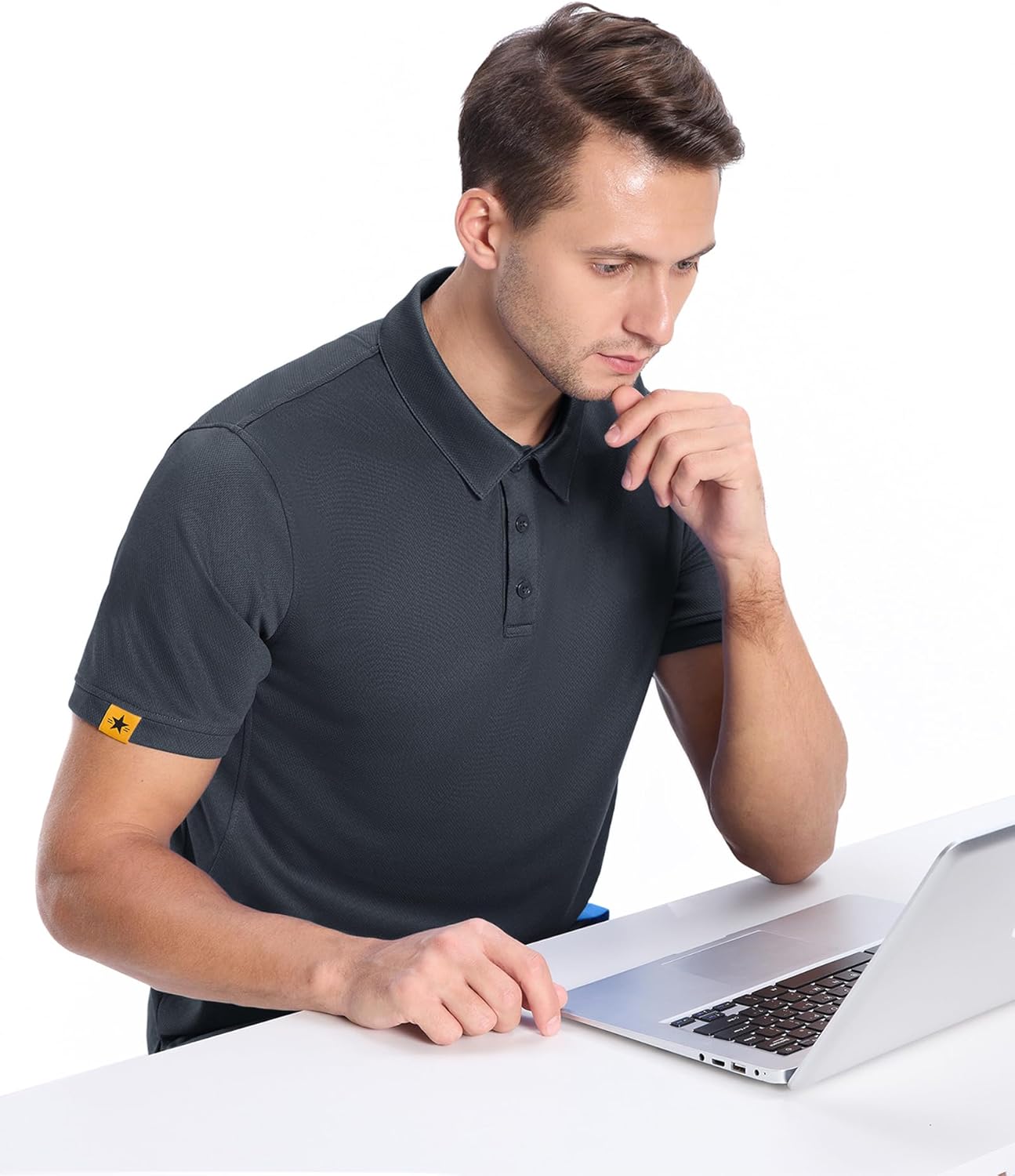 SECOOD 3 Pack Polo Shirts for Men Short Sleeve Moisture-Wicking Golf Shirts Athletic Casual Collared T-Shirt - Image 2