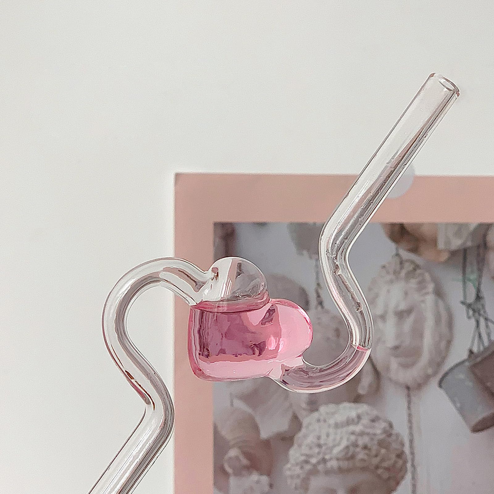 Pailles à Boire Colorées Réutilisables En Forme De Cœur Romantique, Décorations De La Journée Du Léon, Cadeaux Pour Les Amoureux Du Miel, Famille, Enfants