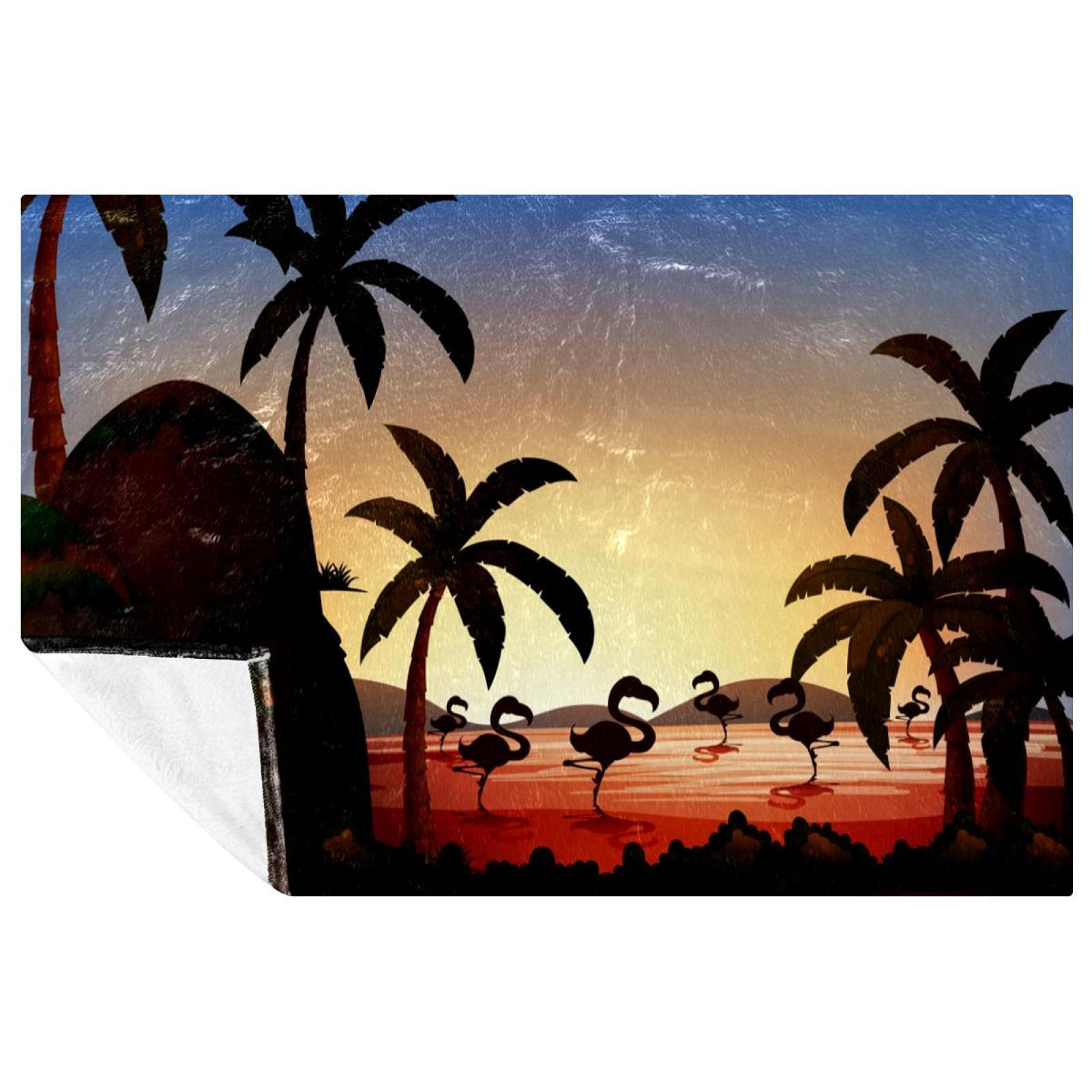 Plaid chaud et couverture douce flamant rose de qualité supérieure en 150x100 cm