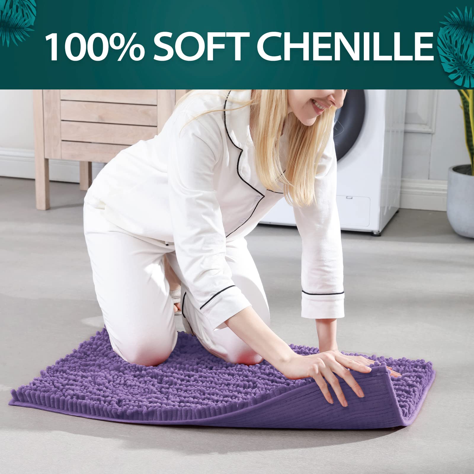 Set Di 3 Tappetini Da Bagno Morbidi E Antiscivolo - Confortevoli E Facili Da Lavare