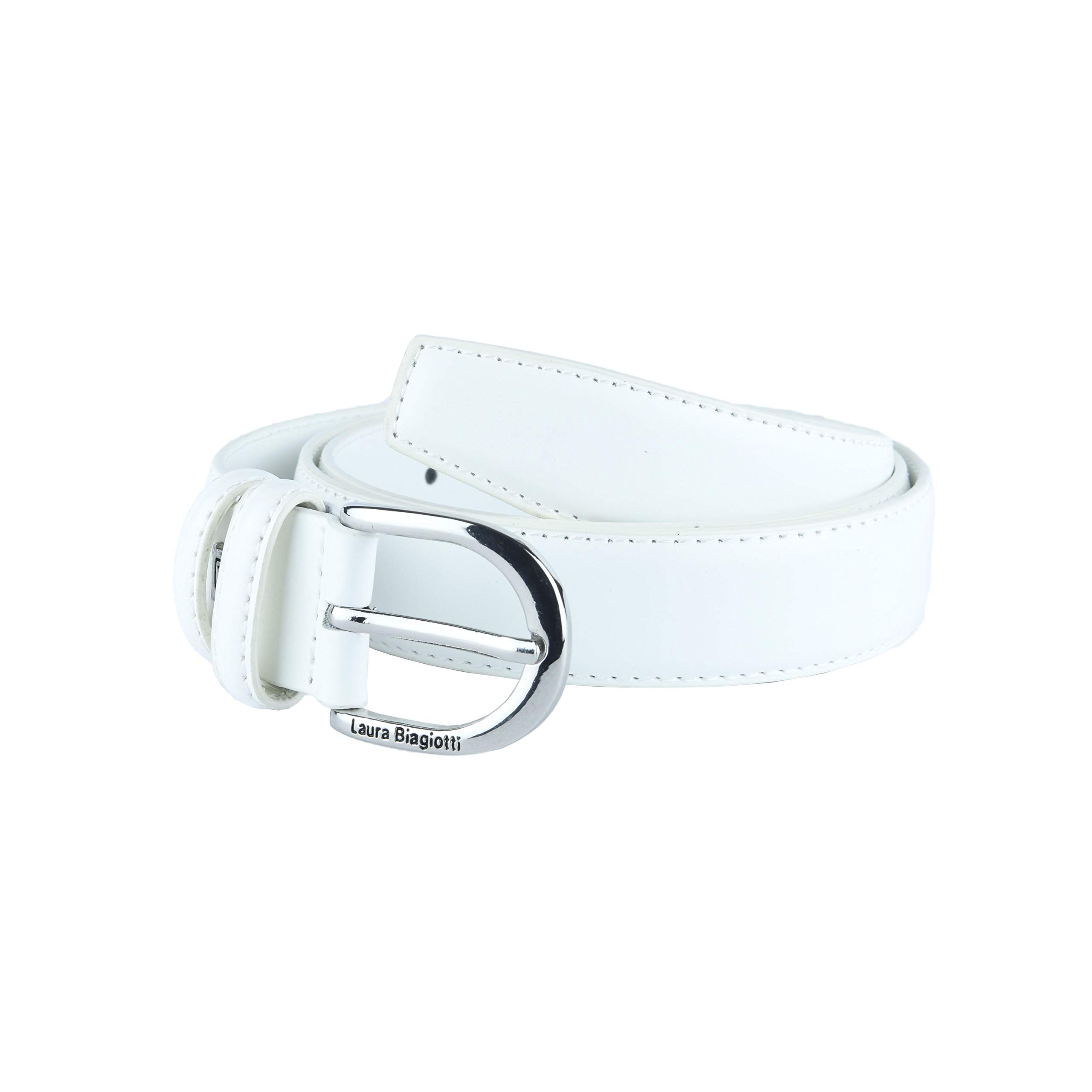 Biagiotti Ceinture Femme Fine en Cuir Véritable, Ajustable avec Boîte