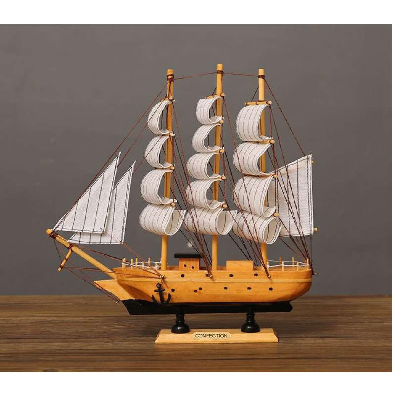 Amazon.co.jp: [dhiuebc] 置物 オブジェ 30cm 地中海風式帆船 帆船模型  