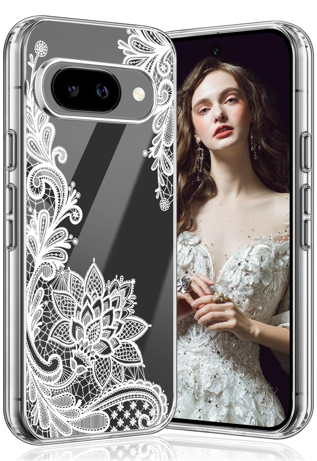 Handyhülle Für Google Pixel 9a – Ultra Dünn, Transparent Mit Blumen-Mandala-Muster, TPU Silikon