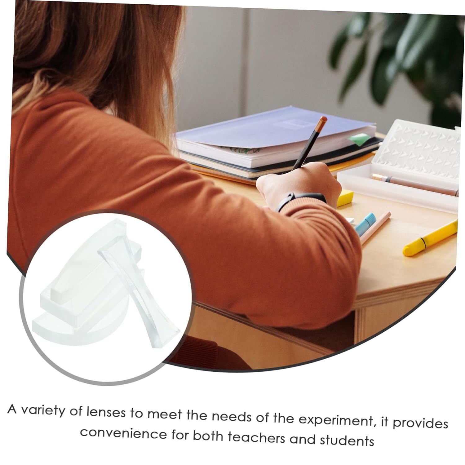 5pcs Optical Experiment Lens Set Glass Lenses for Physics Demonstrations Includes Semicircular Triangular and Rectangular Designs Teaching Tools for Light Refraction Experiments