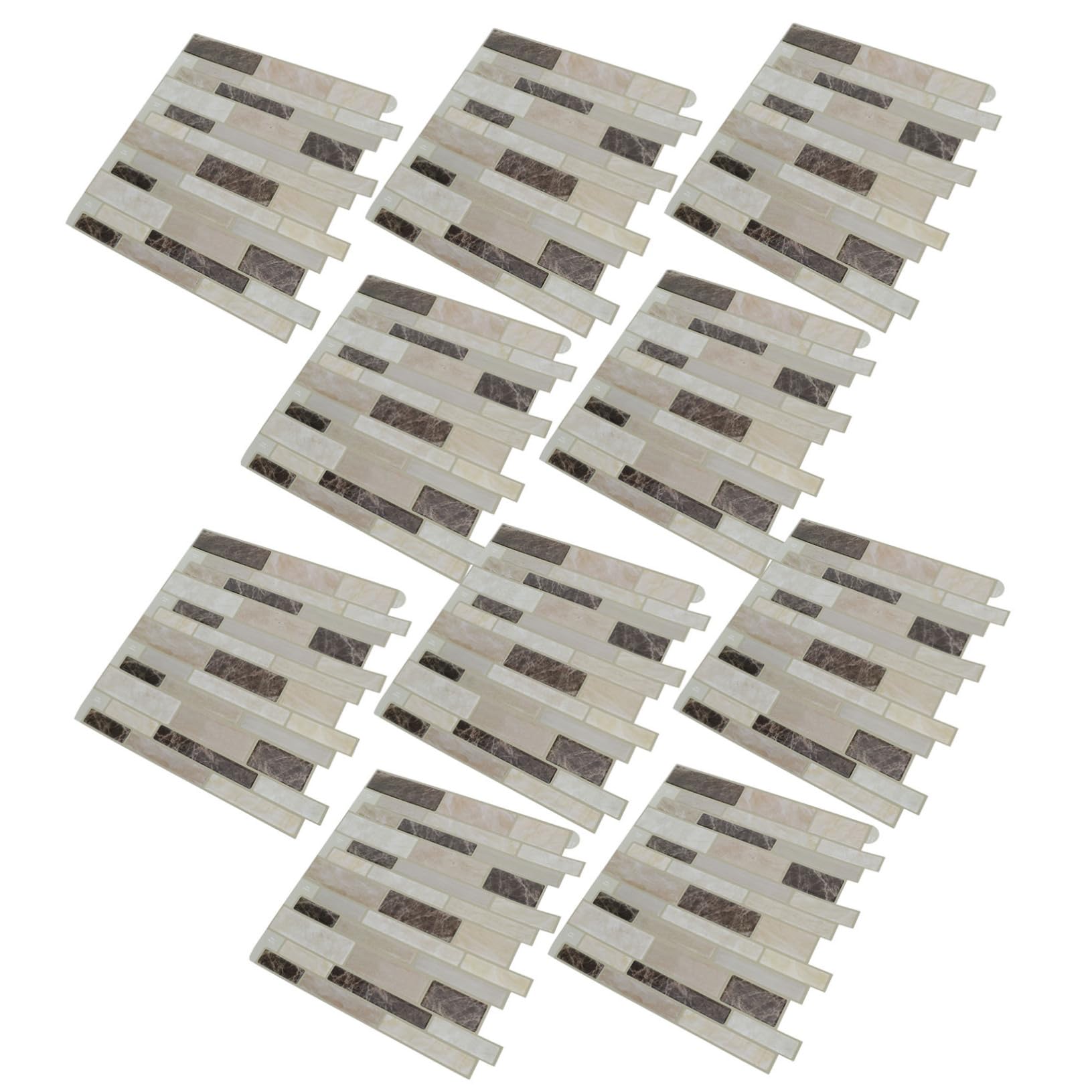 Panneaux muraux autocollants PVC effet marbre DOITOOL pour cuisine lot de 10 pièces