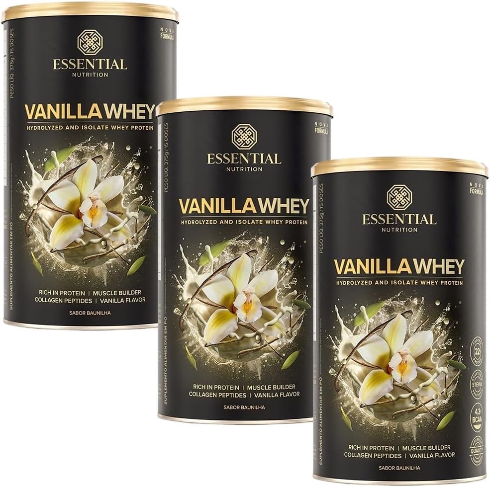 Kit 3x Vanilla Whey (375g) – Essential Nutrition